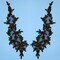 1 Pair Beaded & Corded Floral Lace Applique Embroidered on 100% Polyester Organza 13" x 4" Each Side